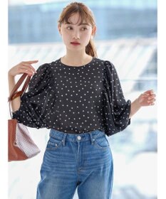 AMERICAN HOLIC ギャザースリーブドットブラウス