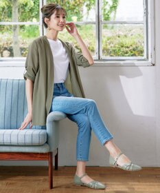 Tiaclasse L 【洗える】シフォンドレープカーディガン