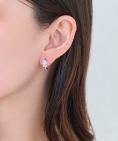 Phoebe ロマンティックビジューバタフライフープピアス　ローズゴールド