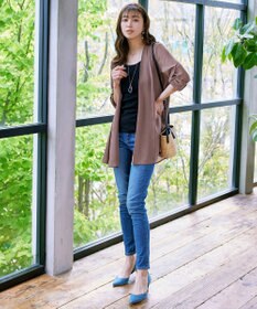 Tiaclasse L 【洗える】シフォンドレープカーディガン