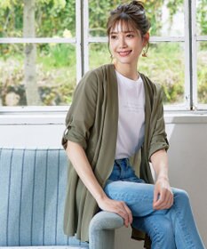 Tiaclasse L 【洗える】シフォンドレープカーディガン