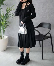 WEGO 【2点SET】ワンポイント刺繍キャミセットカーデ