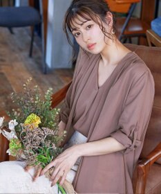 Tiaclasse L 【洗える】シフォンドレープカーディガン