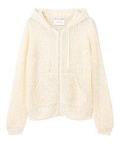 BEIGE， 【洗える】OPTICAL / ペーパーヤーンフーディージップニット