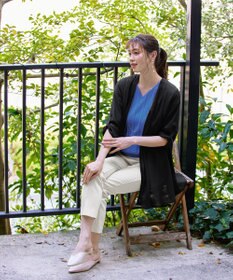 Tiaclasse L 【洗える】シフォンドレープカーディガン