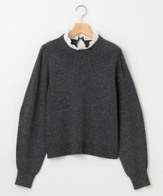 組曲 L 【WEB限定】襟付き片畔ニットプルオーバー