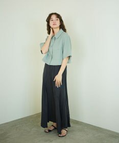 #Newans 【シワになりにくい】〈花乃まりあさんコラボ〉クロップドシャツジャケット