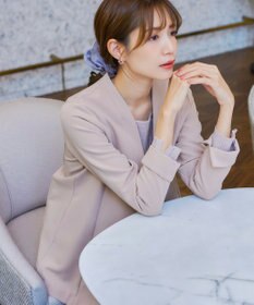 Tiaclasse 【ダブルストレッチ・洗える】カラーレスロングジャケット