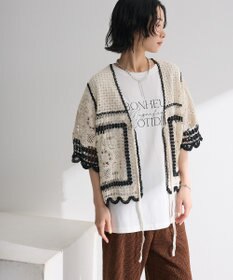 Green Parks ・ＥＬＥＮＣＡＲＥ　ＤＵＥ　カギ針風レースカーデ