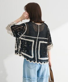 Green Parks ・ＥＬＥＮＣＡＲＥ　ＤＵＥ　カギ針風レースカーデ