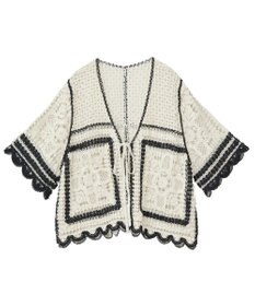 Green Parks ・ＥＬＥＮＣＡＲＥ　ＤＵＥ　カギ針風レースカーデ