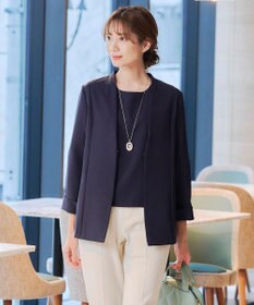 Tiaclasse 【ダブルストレッチ・洗える】カラーレスロングジャケット
