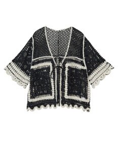 Green Parks ・ＥＬＥＮＣＡＲＥ　ＤＵＥ　カギ針風レースカーデ