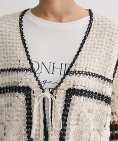 Green Parks ・ＥＬＥＮＣＡＲＥ　ＤＵＥ　カギ針風レースカーデ