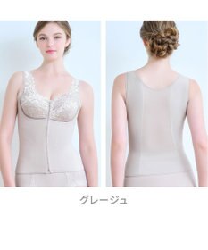 BRADELIS New York 【BRADELIS NewYork peace】細みえフロントファスナー綿混ブラキャミ25 補正下着 カップ付き キャミソール ブラトップ シェイパー