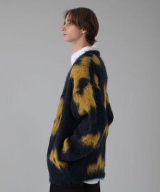 WEGO 【ユニセックス着用ITEM/MLサイズ展開】モヘアタッチパターンカーディガン