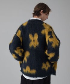 WEGO 【ユニセックス着用ITEM/MLサイズ展開】モヘアタッチパターンカーディガン