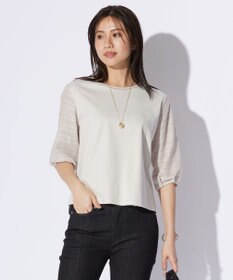 J.PRESS LADIES L 【WEB限定カラーあり】スムースジャージー 刺繍スリーブ カットソー