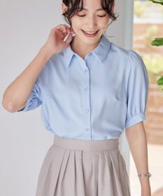 Tiaclasse L 【洗える】パフスリーブシャツブラウス