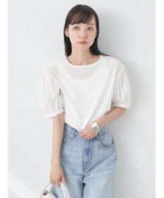 earth music&ecology 刺繍パフスリーブブラウス