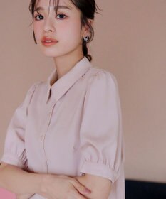 Tiaclasse L 【洗える】パフスリーブシャツブラウス