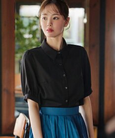 Tiaclasse L 【洗える】パフスリーブシャツブラウス