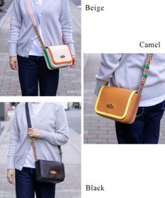 tsumori chisato CARRY カラーコンビエコレザー ショルダーバッグ