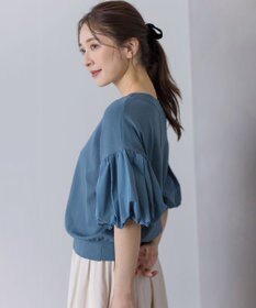 組曲 ストレッチクリアパフ袖 ニット