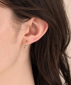 Phoebe 〈金属アレルギー対応〉スパークフープセラミックポストピアス シンプル/フープピアス