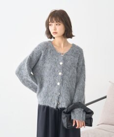 earth music&ecology クルーネックシャギーカーディガン