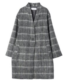 Green Parks コクーンシルエットチェックシャギーコート