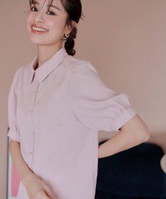 Tiaclasse L 【洗える】パフスリーブシャツブラウス