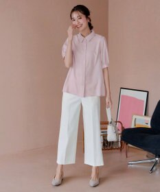 Tiaclasse L 【洗える】パフスリーブシャツブラウス