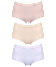 Wing ショーツ 【3枚セット】 綿混(身生地部) ここちよいフィット感 やさしい肌あたり 【デイリーフィットやわらかコットン】 はきこみ丈ふかめ EC3330 ウイング／ワコール