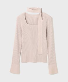 GRACE CONTINENTAL ボウタイリブニットトップ