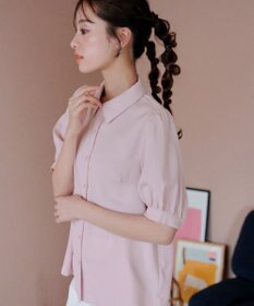 Tiaclasse L 【洗える】パフスリーブシャツブラウス