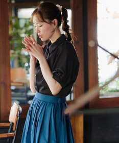 Tiaclasse L 【洗える】パフスリーブシャツブラウス