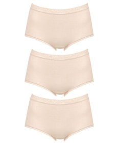 Wing ショーツ 【3枚セット】 綿混(身生地部) ここちよいフィット感 やさしい肌あたり 【デイリーフィットやわらかコットン】 はきこみ丈ふかめ EC3330 ウイング／ワコール