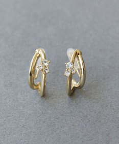 Phoebe 〈痛くないシリーズ/アレルギー対応〉シャイニーダブルフープライトフィットイヤリング　ゴールド