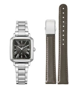 CITIZEN 【電池交換不要2way】替えバンド付きスクエアモデルES9500-69E
