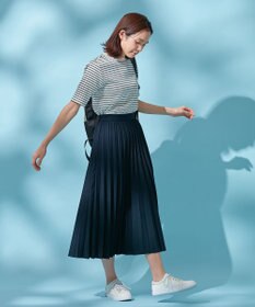 ANY 【ウエストゴム】リネンライクエアーヴィンテージ プリーツスカート