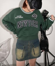 WEGO NEWYORKラインリブスウェット