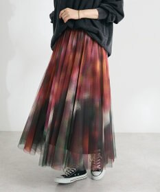 CRAFT STANDARD BOUTIQUE アート柄プリントチュールスカート