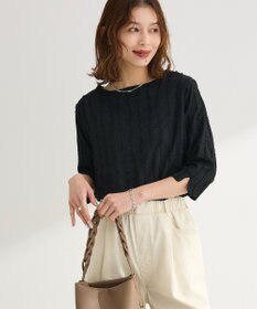 Green Parks ５分袖表面感カットプルオーバー