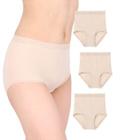 Wing ショーツ 【3枚セット】 綿混(身生地部) ここちよいフィット感 やさしい肌あたり 【デイリーフィットやわらかコットン】 はきこみ丈ふかめ EC3330 ウイング／ワコール