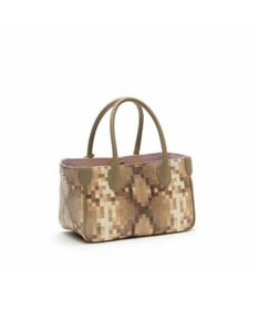 A.D.M.J. 【牛革】スネーク型押し/ミニトート(ショルダーストラップ付)