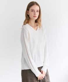 BEIGE， ARSENOPY / コットンドライタッチ Vネックニット