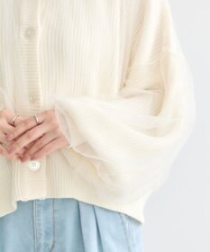 earth music&ecology チュールレイヤードカーディガン