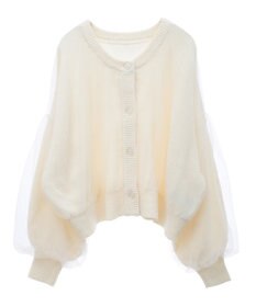 earth music&ecology チュールレイヤードカーディガン