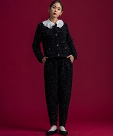 組曲 S 【組曲×setsuko sagittaire】サジテール釦ツイードニットジャケット